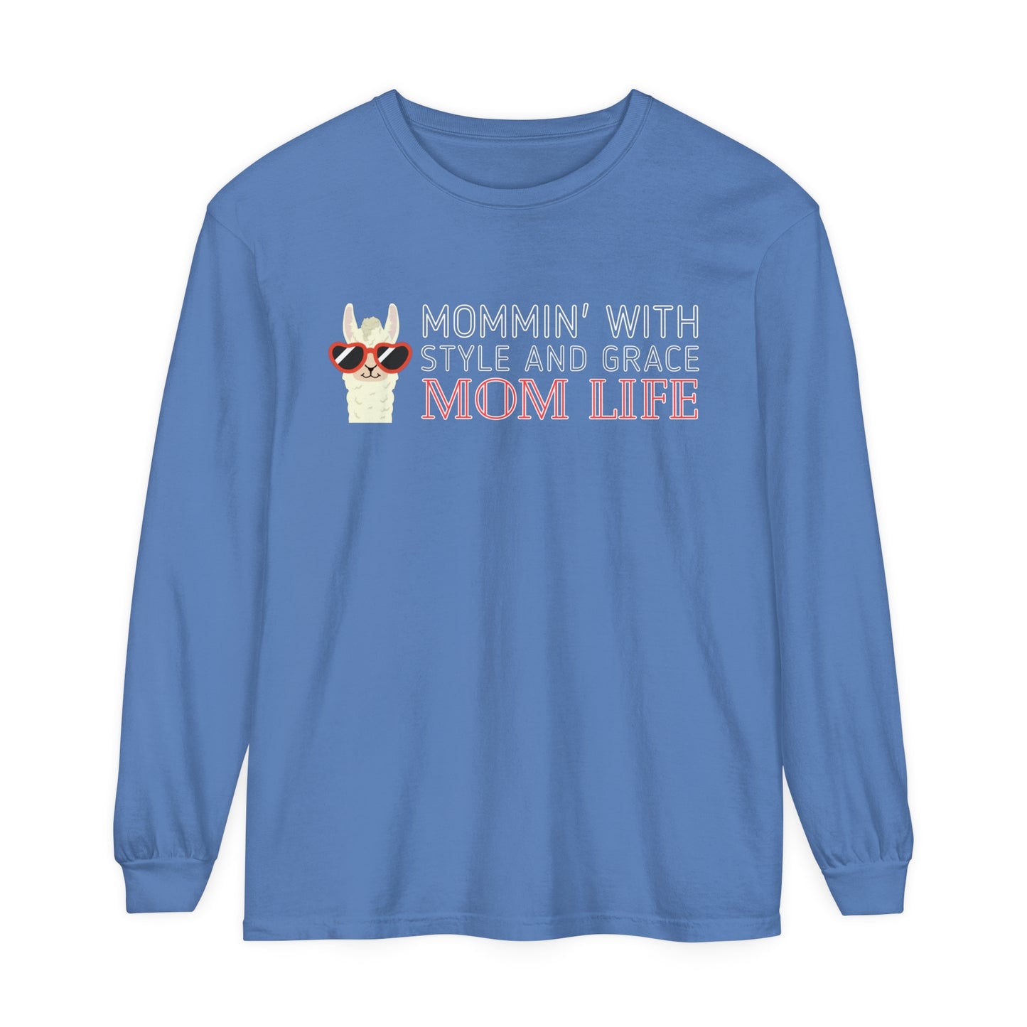 Comfort Colors 'Mommin with Style and Grace: Mom Life' Llama Graphic Tee - Eddy and Rita
