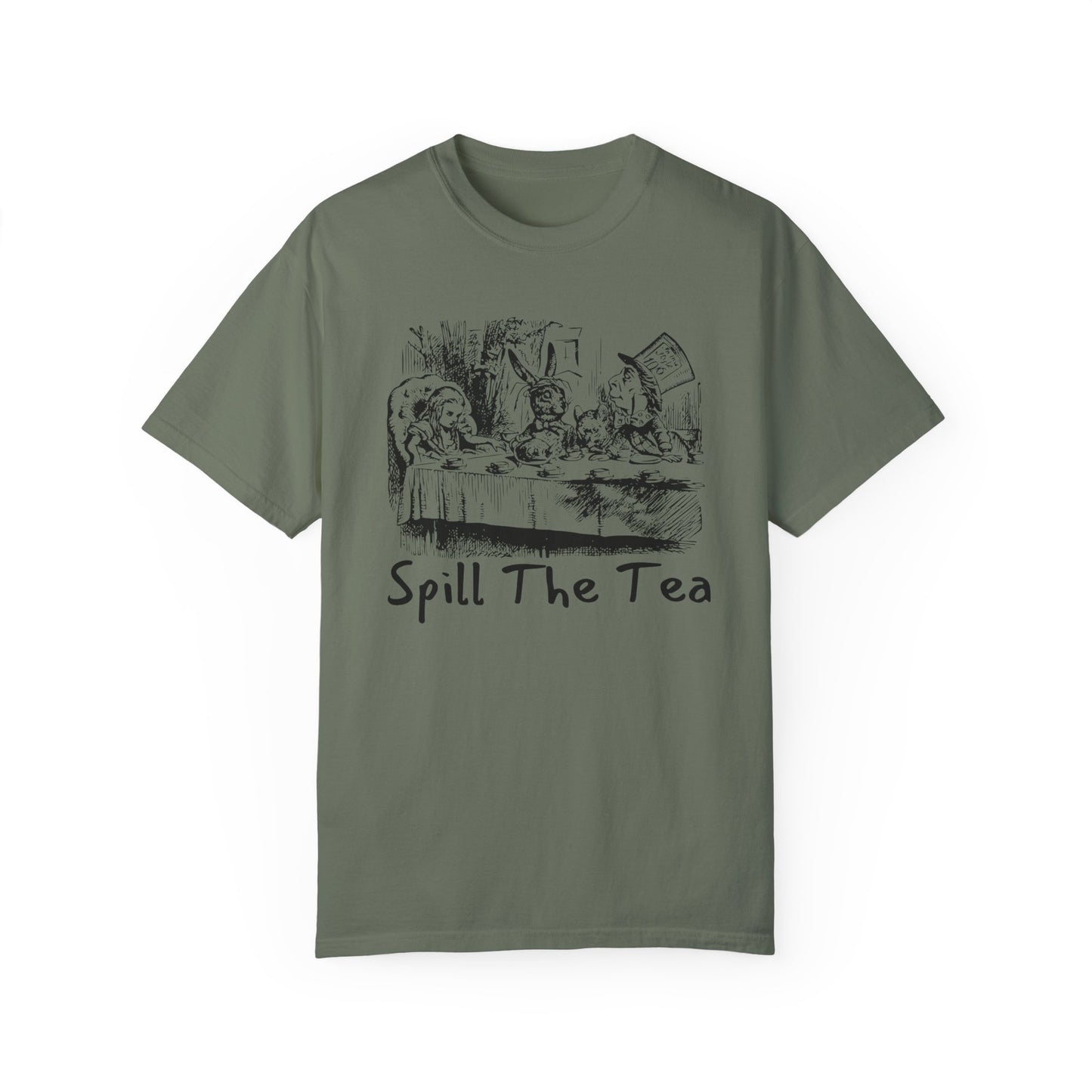Spill The Tea Unisex Garment-Dyed T-Shirt - Fun Conversation Starter Tee