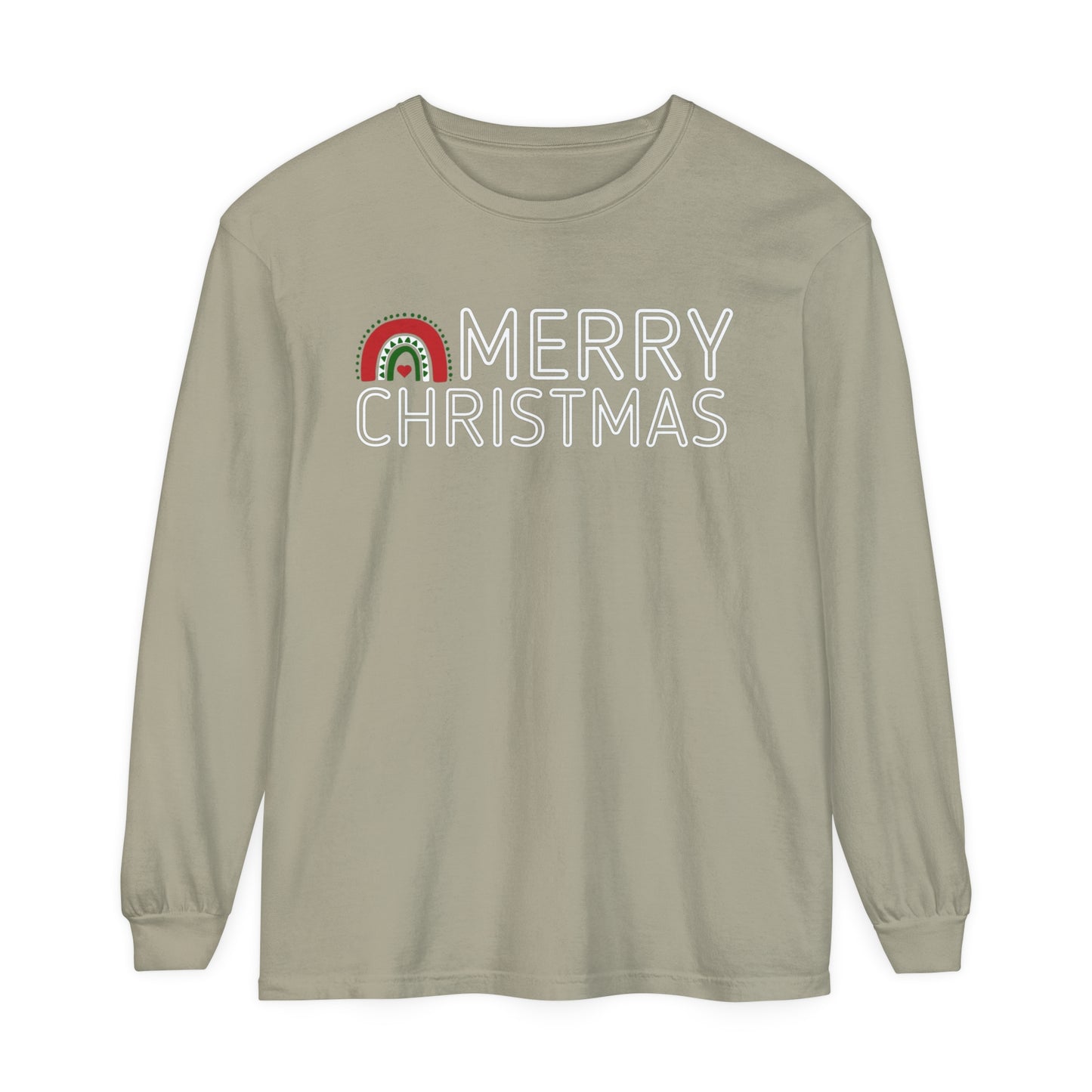Comfort Colors Garment-Dyed Long Sleeve T-Shirt - 'Merry