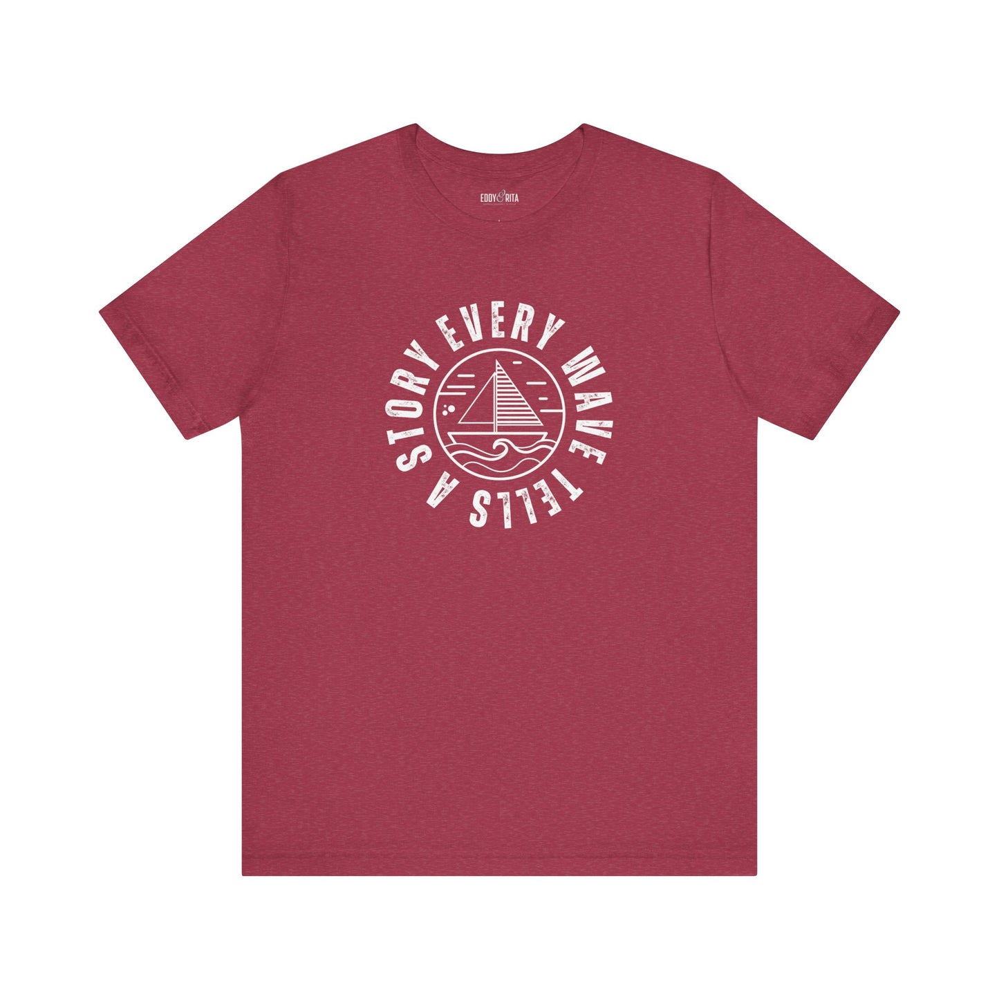 Every Wave Tells a Story Men's Bella Canvas Tee - Coastal Narrative Comfort