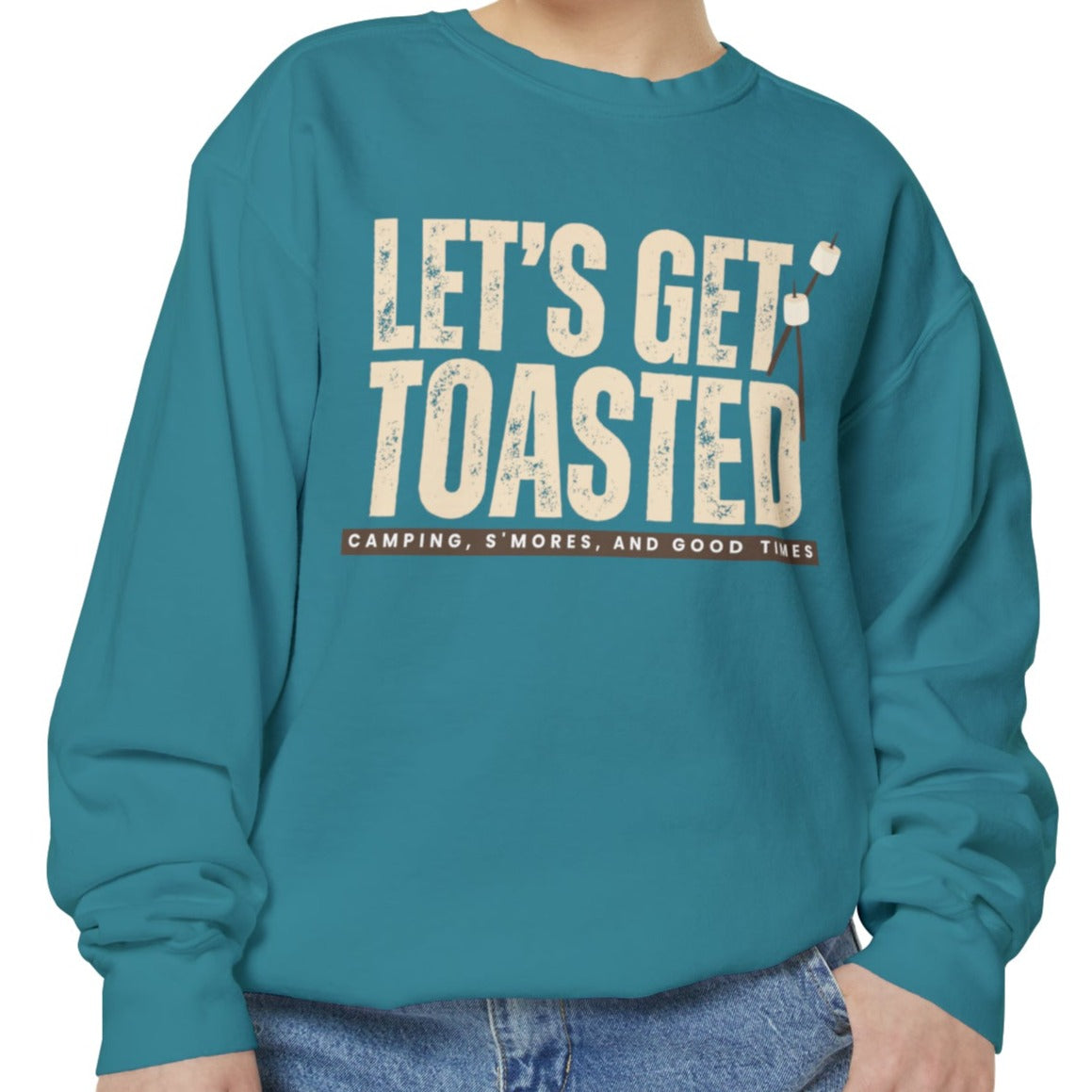 Cozy Comfort Colors Women's Sweatshirt Let's Get Toasted - Eddy and Rita