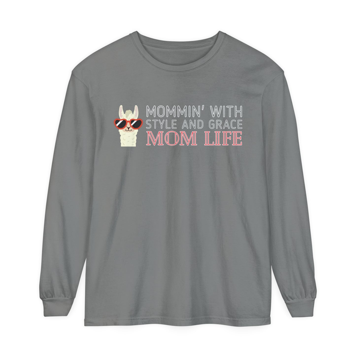 Comfort Colors 'Mommin with Style and Grace: Mom Life' Llama Graphic Tee - Eddy and Rita