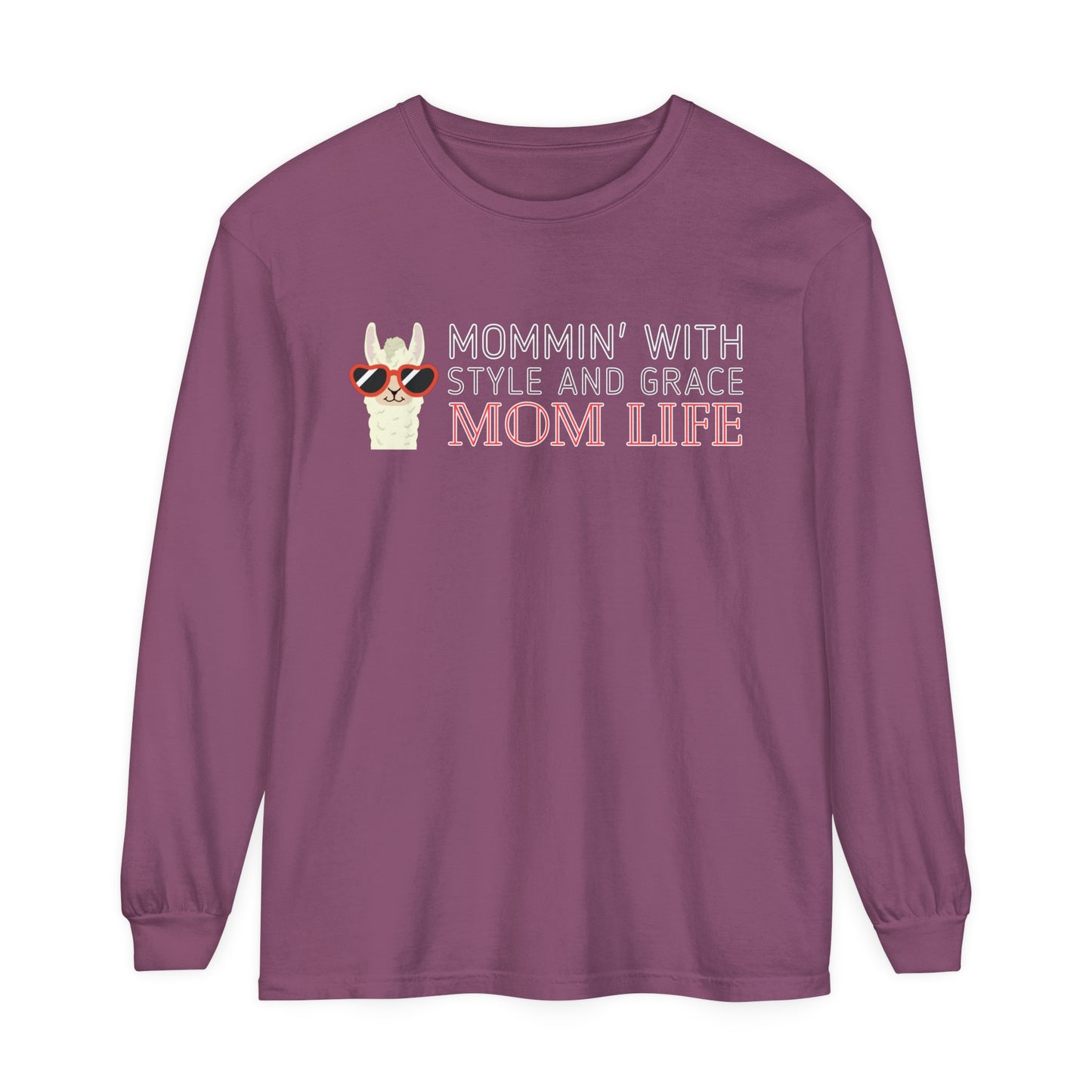 Comfort Colors 'Mommin with Style and Grace: Mom Life' Llama Graphic Tee - Eddy and Rita