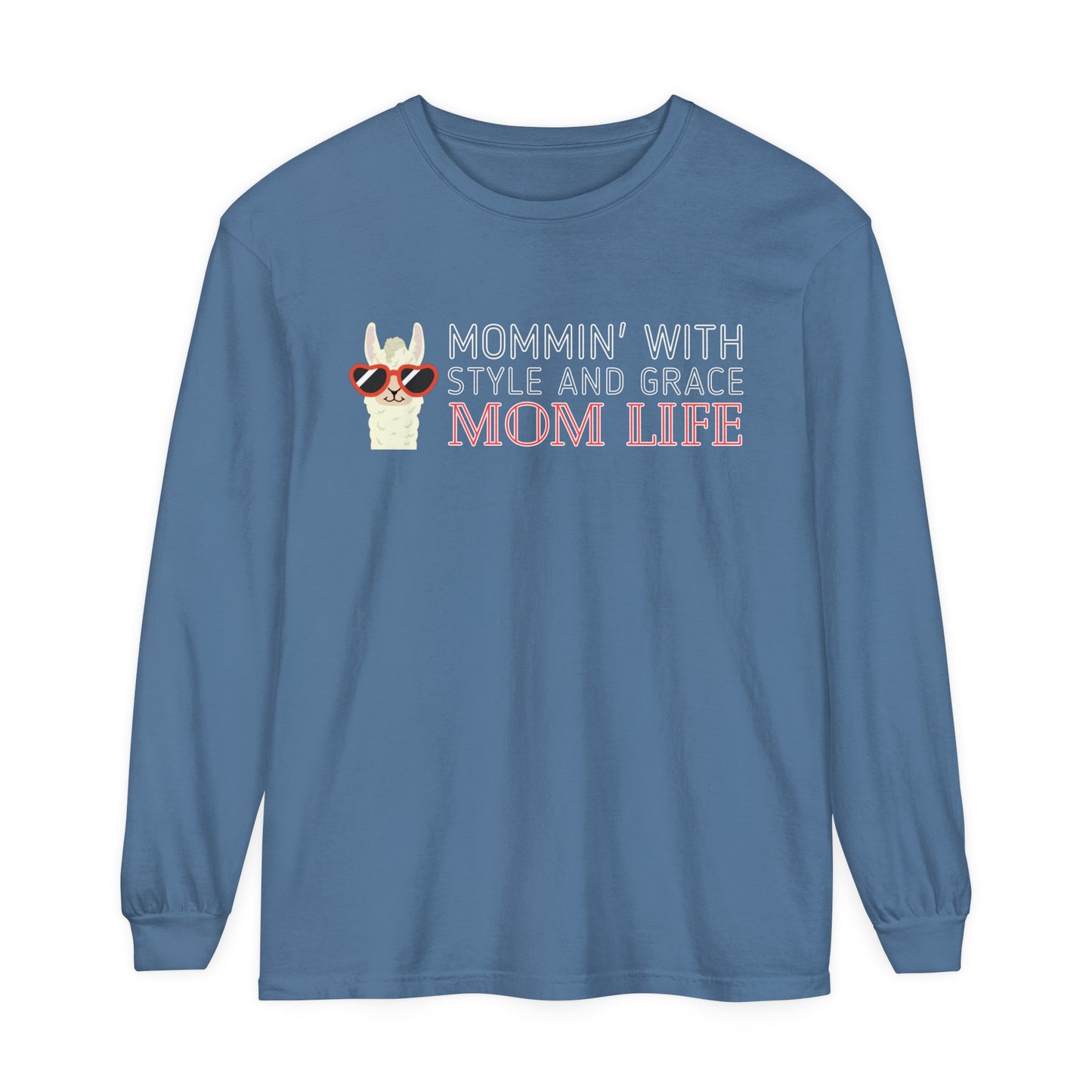 Comfort Colors 'Mommin with Style and Grace: Mom Life' Llama Graphic Tee - Eddy and Rita