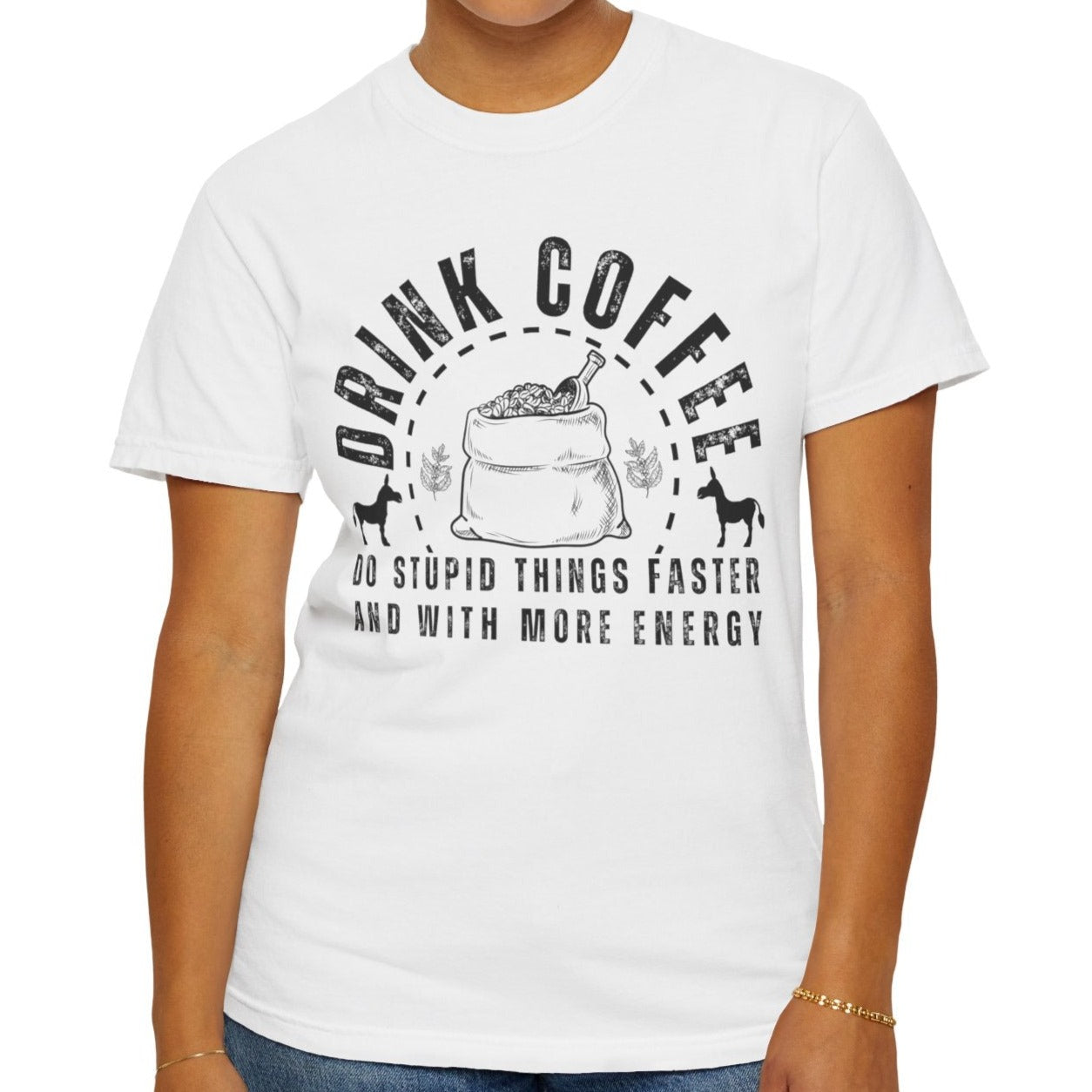 Stupidly Caffeinated Women's Comfort Colors T-Shirt - Eddy and Rita