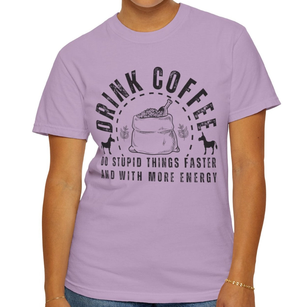 Stupidly Caffeinated Women's Comfort Colors T-Shirt - Eddy and Rita