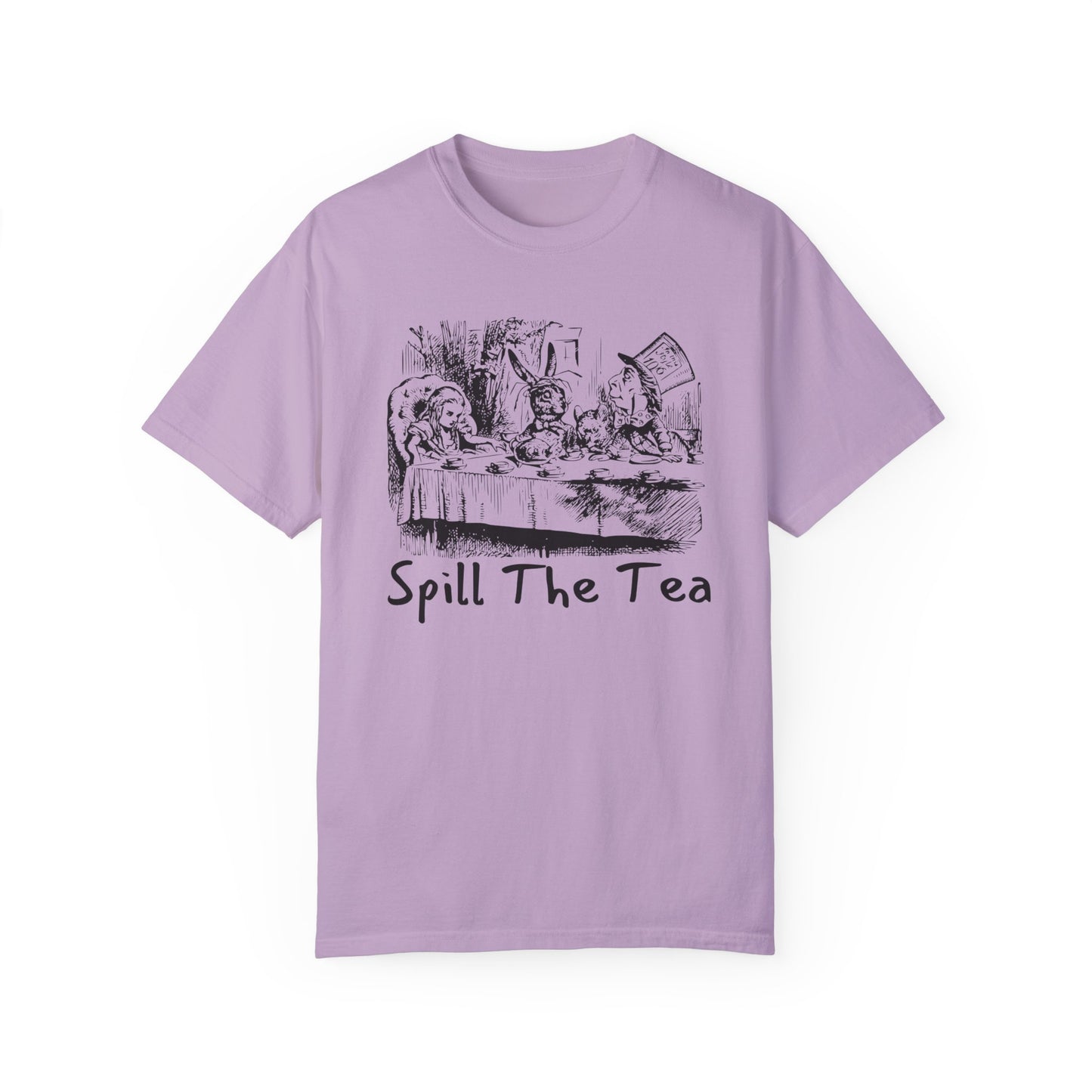 Spill The Tea Unisex Garment-Dyed T-Shirt - Fun Conversation Starter Tee