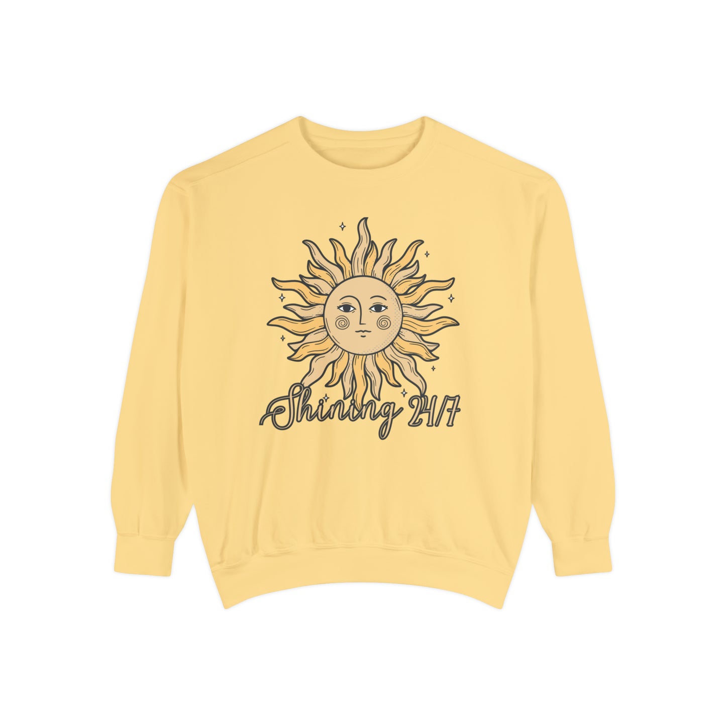 Shining 24/7 Women's Comfort Colors Sweatshirt - Cozy and Radiant - Eddy and Rita