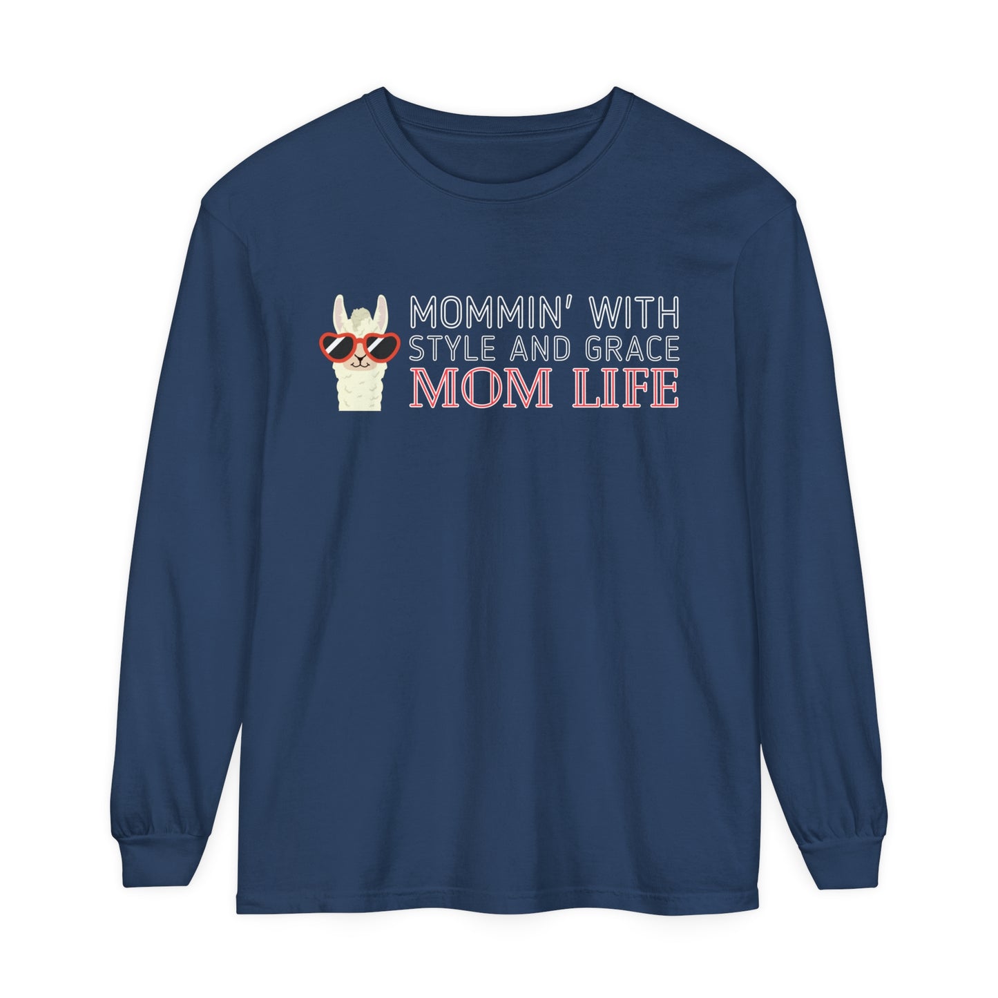 Comfort Colors 'Mommin with Style and Grace: Mom Life' Llama Graphic Tee - Eddy and Rita