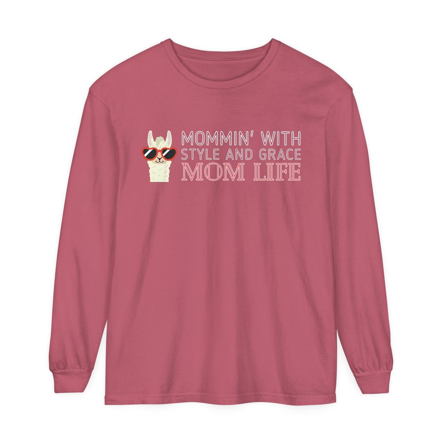 Comfort Colors 'Mommin with Style and Grace: Mom Life' Llama Graphic Tee - Eddy and Rita