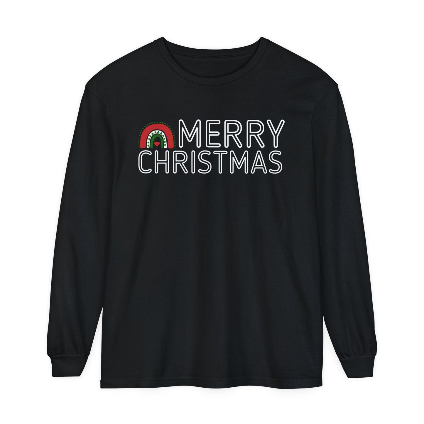 Comfort Colors Garment-Dyed Long Sleeve T-Shirt - 'Merry