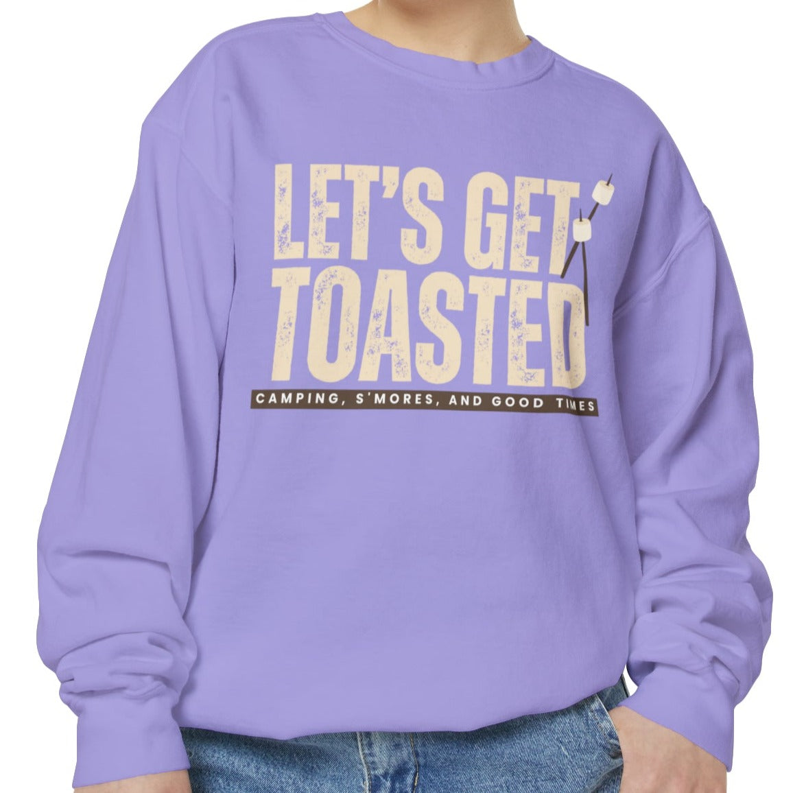 Cozy Comfort Colors Women's Sweatshirt Let's Get Toasted - Eddy and Rita