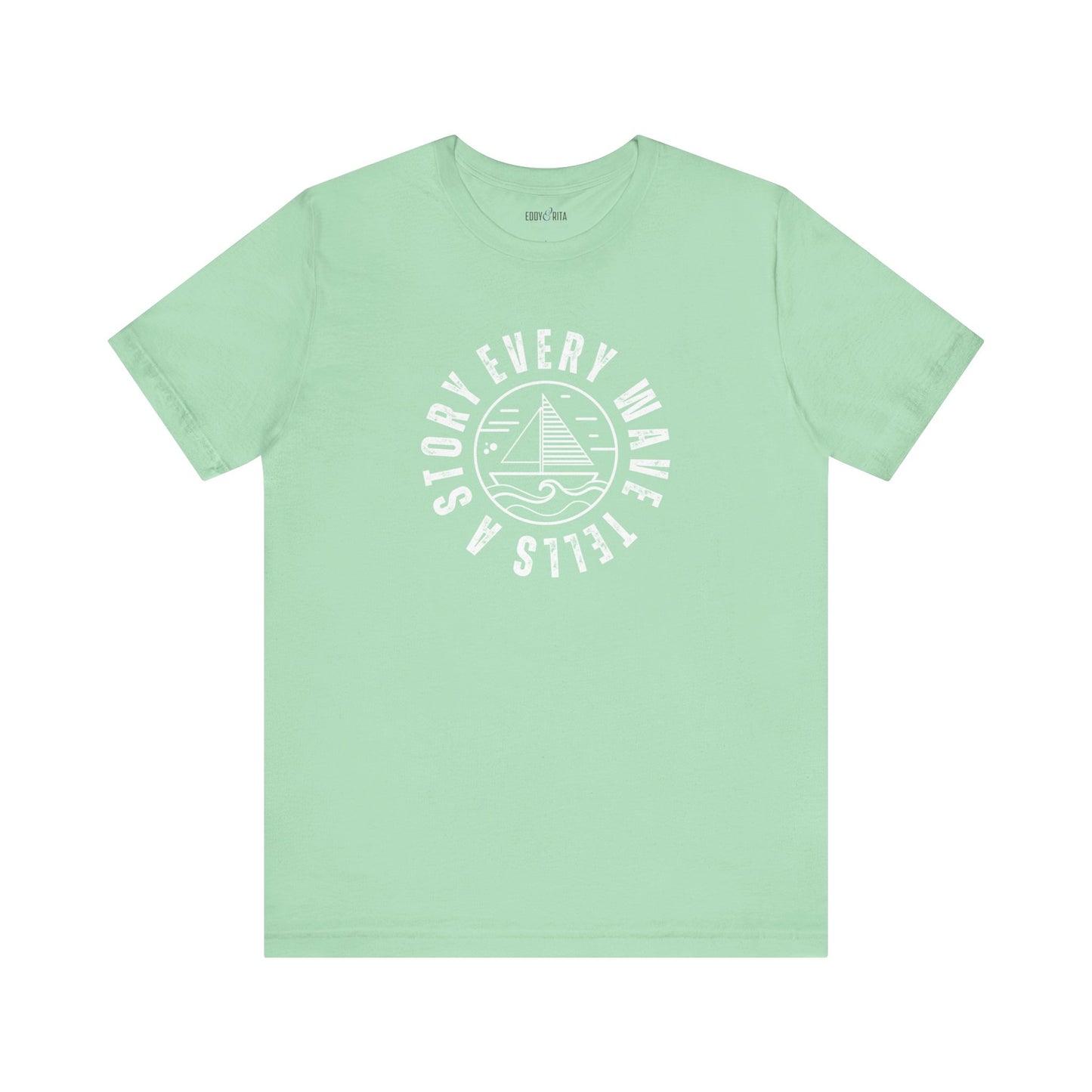 Every Wave Tells a Story Men's Bella Canvas Tee - Coastal Narrative Comfort