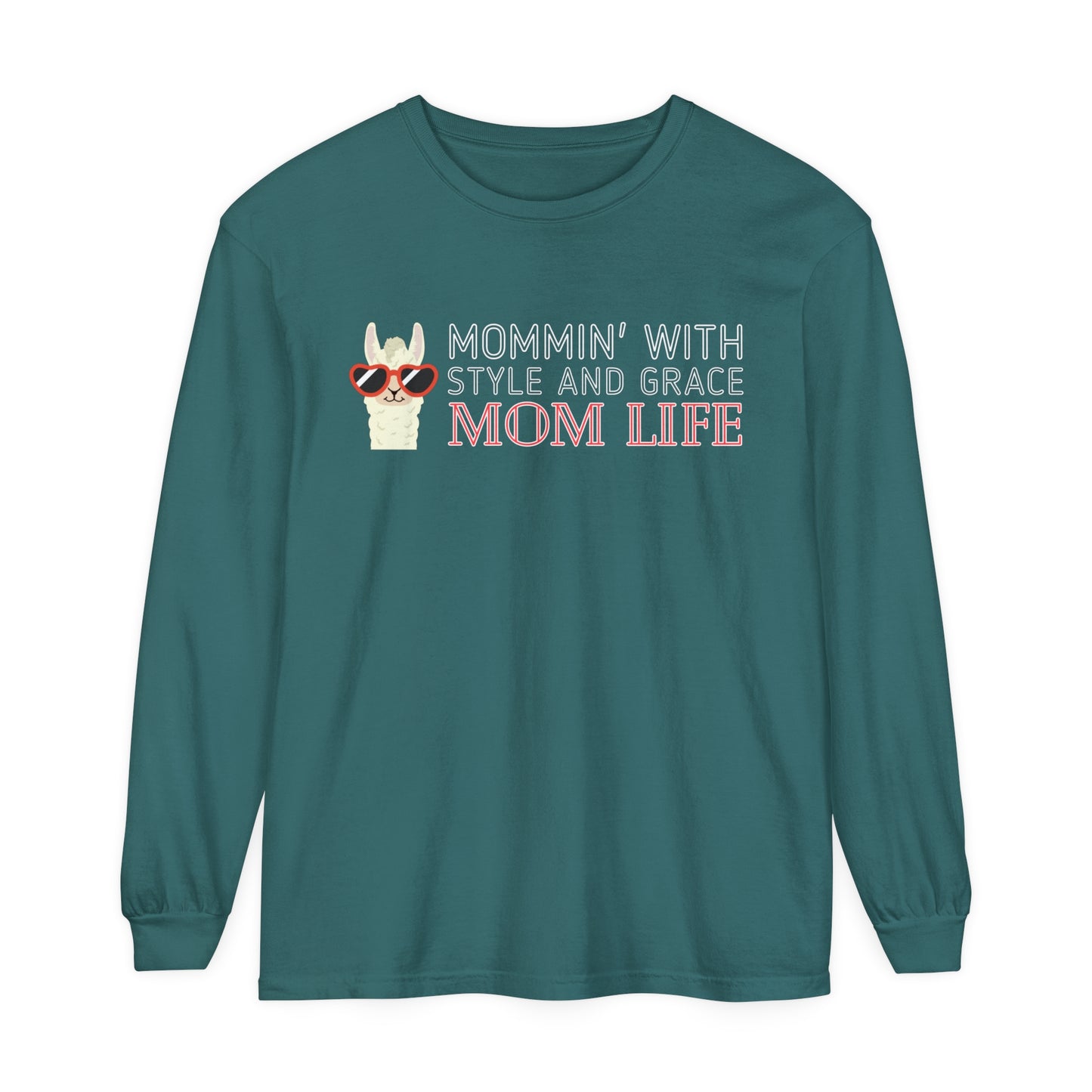 Comfort Colors 'Mommin with Style and Grace: Mom Life' Llama Graphic Tee - Eddy and Rita