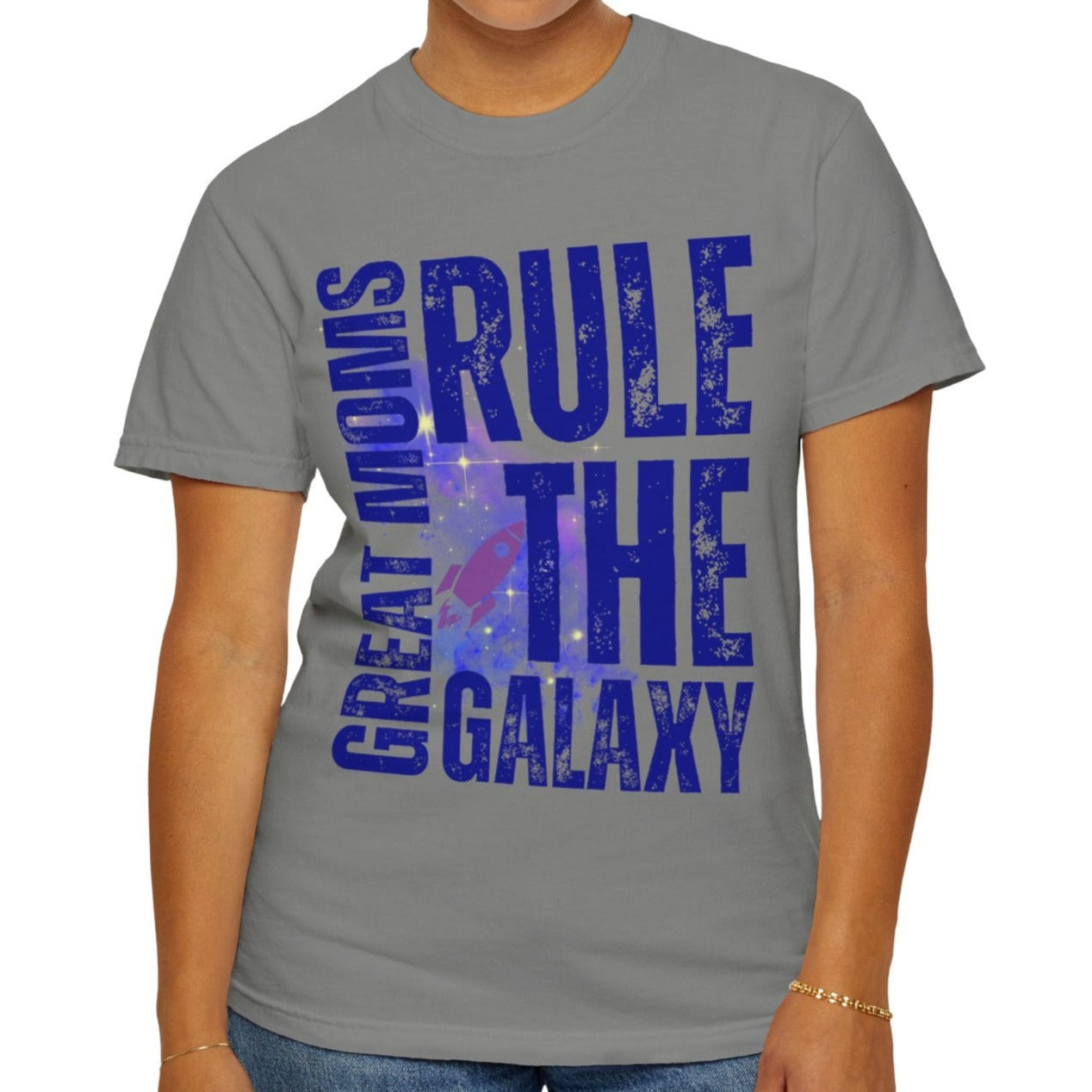 Galactic Mom Power Women's Comfort Colors T-Shirt - Eddy and Rita