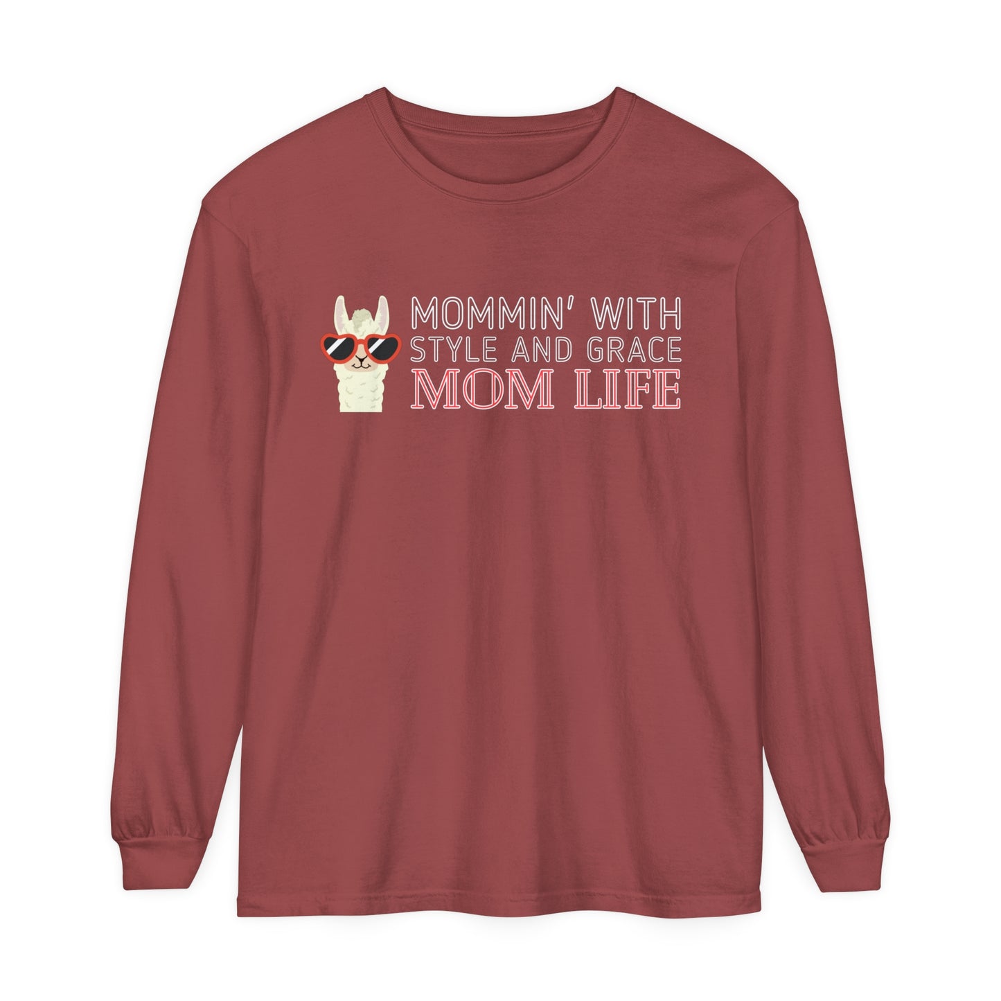 Comfort Colors 'Mommin with Style and Grace: Mom Life' Llama Graphic Tee - Eddy and Rita