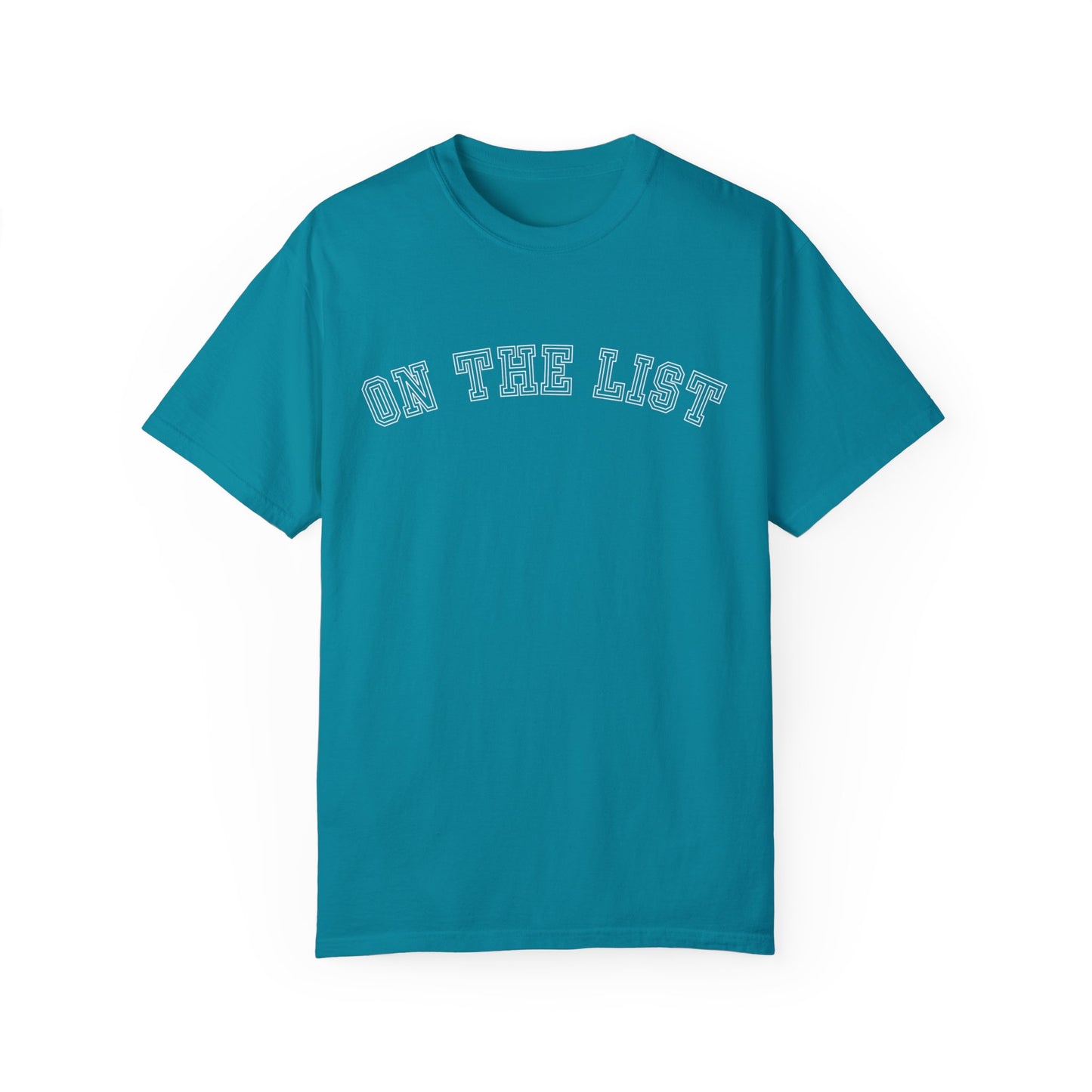 Eddy and Rita Women's Comfort Colors T-Shirt - "On The List" Trendy Graphic Tee for Everyday Style
