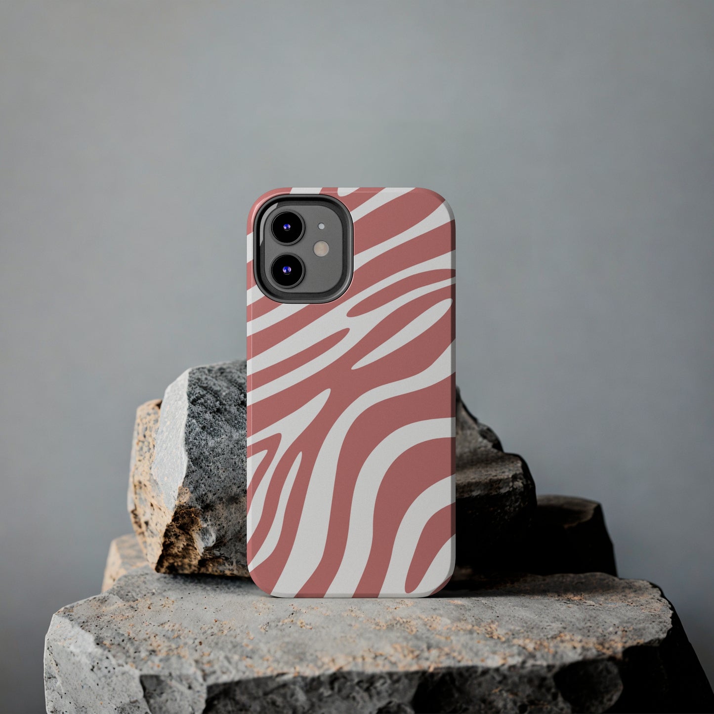 Pink and White Zebra Stripes iPhone Case - Stylish and Protective Cover for Your Device