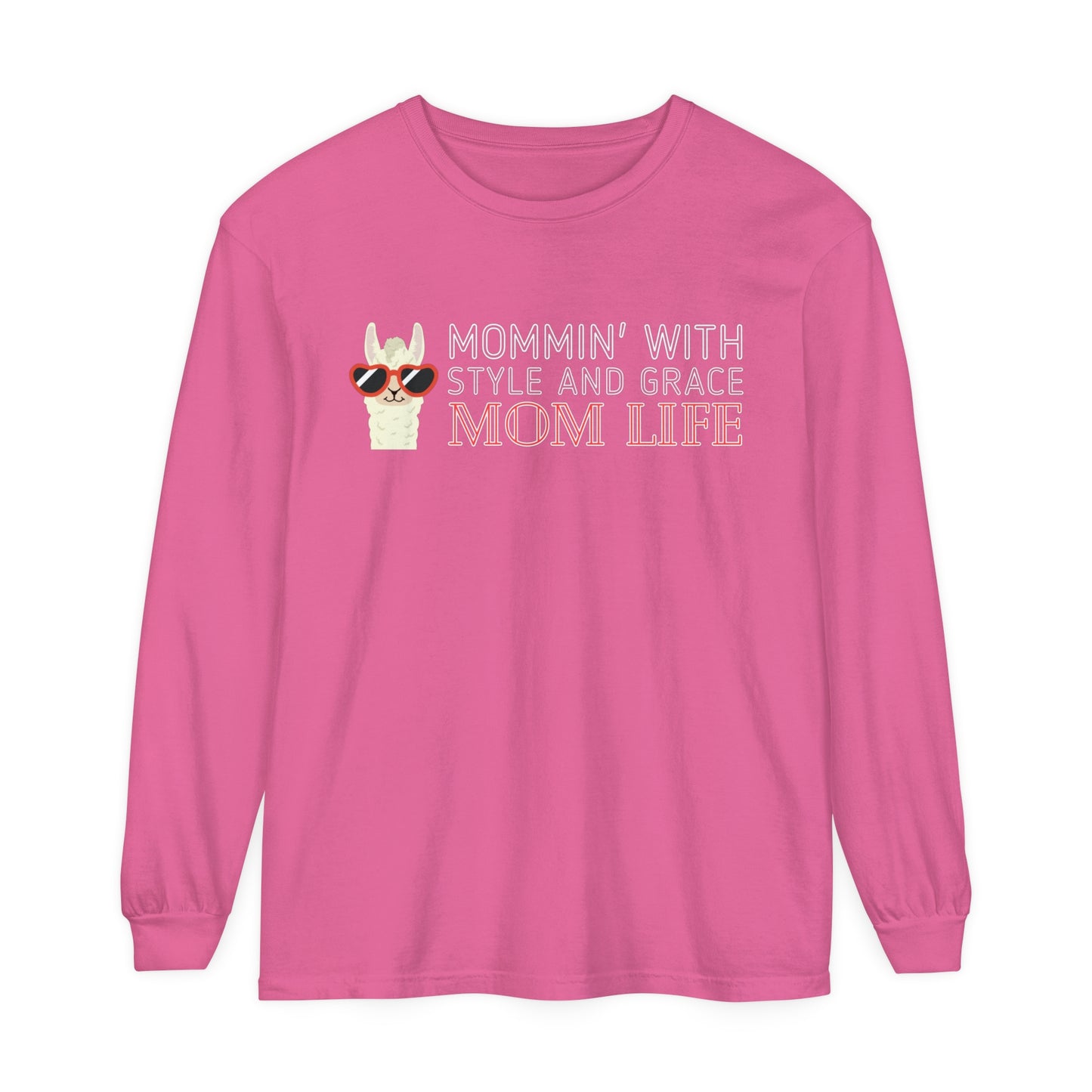 Comfort Colors 'Mommin with Style and Grace: Mom Life' Llama Graphic Tee - Eddy and Rita