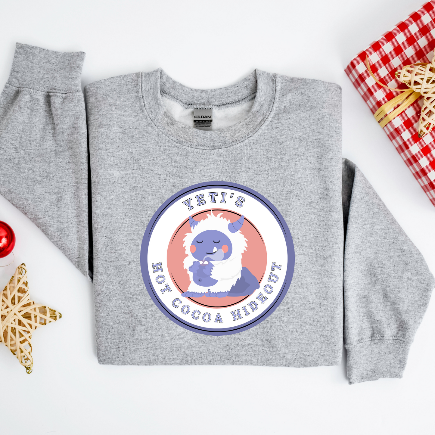 Women's Sweatshirt: Yeti's Hot Cocoa Hideout - Cozy Winter Wear - Eddy and Rita