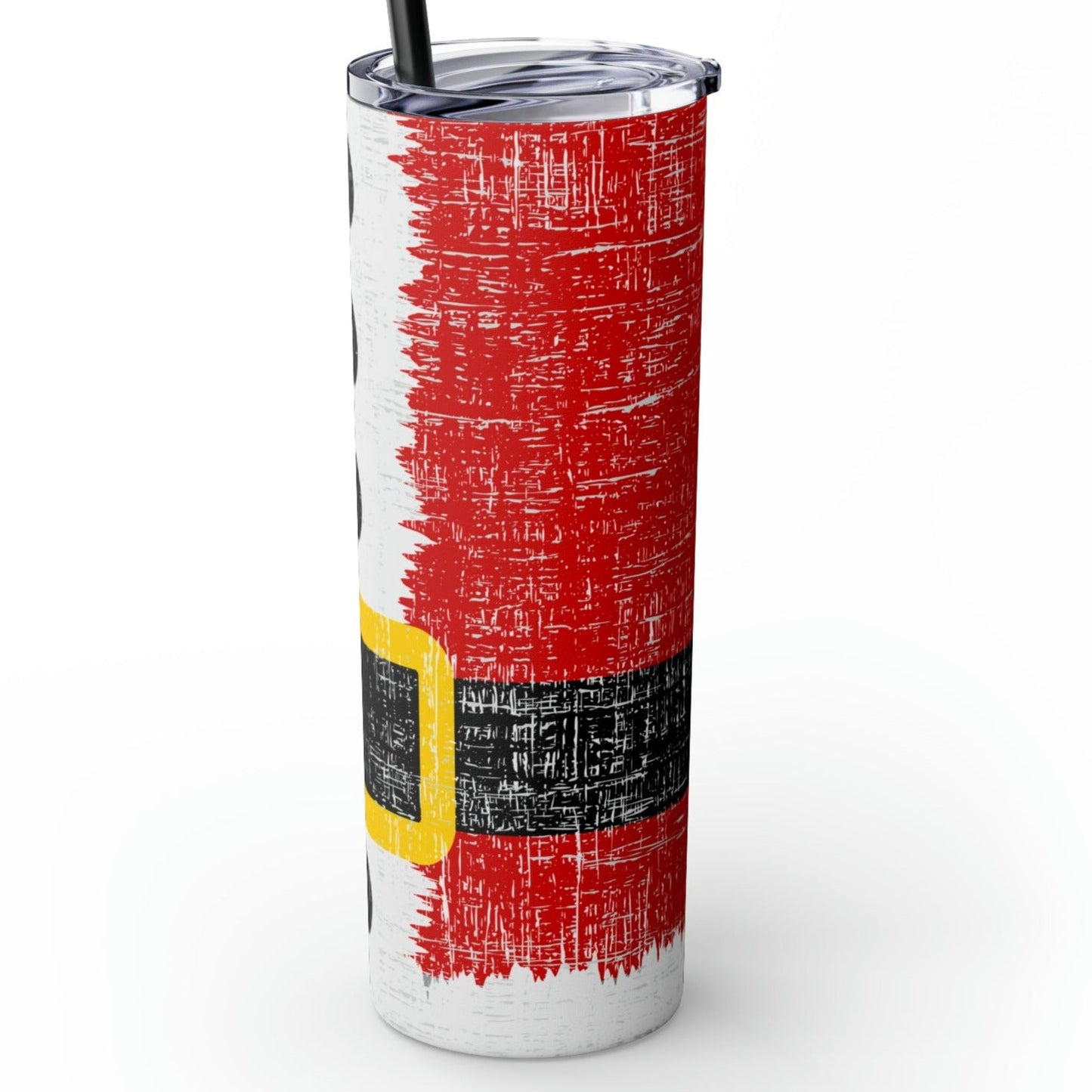 Santa's Coat and Belt 20oz Skinny Tumbler with Straw: Festive Sipper - Eddy and Rita