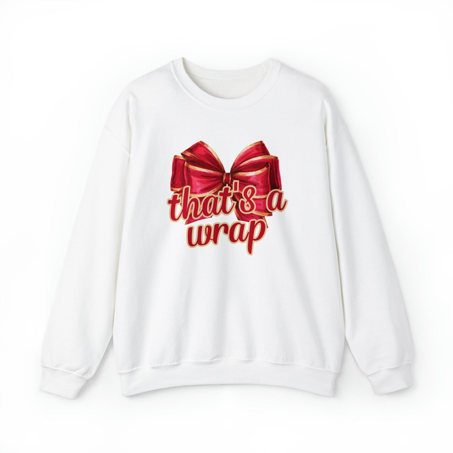 That's a Wrap: Red & Gold Christmas Bow Women's Sweatshirt - Eddy and Rita