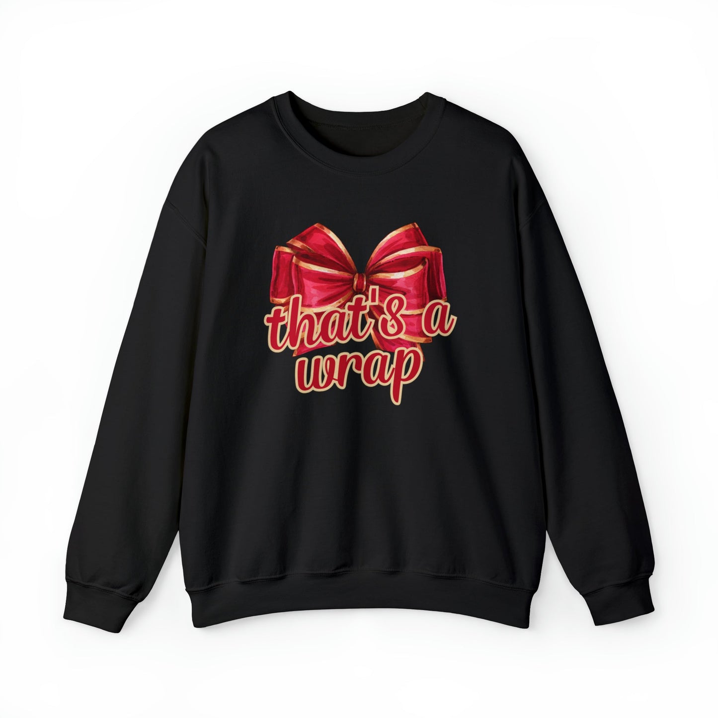 That's a Wrap: Red & Gold Christmas Bow Women's Sweatshirt - Eddy and Rita