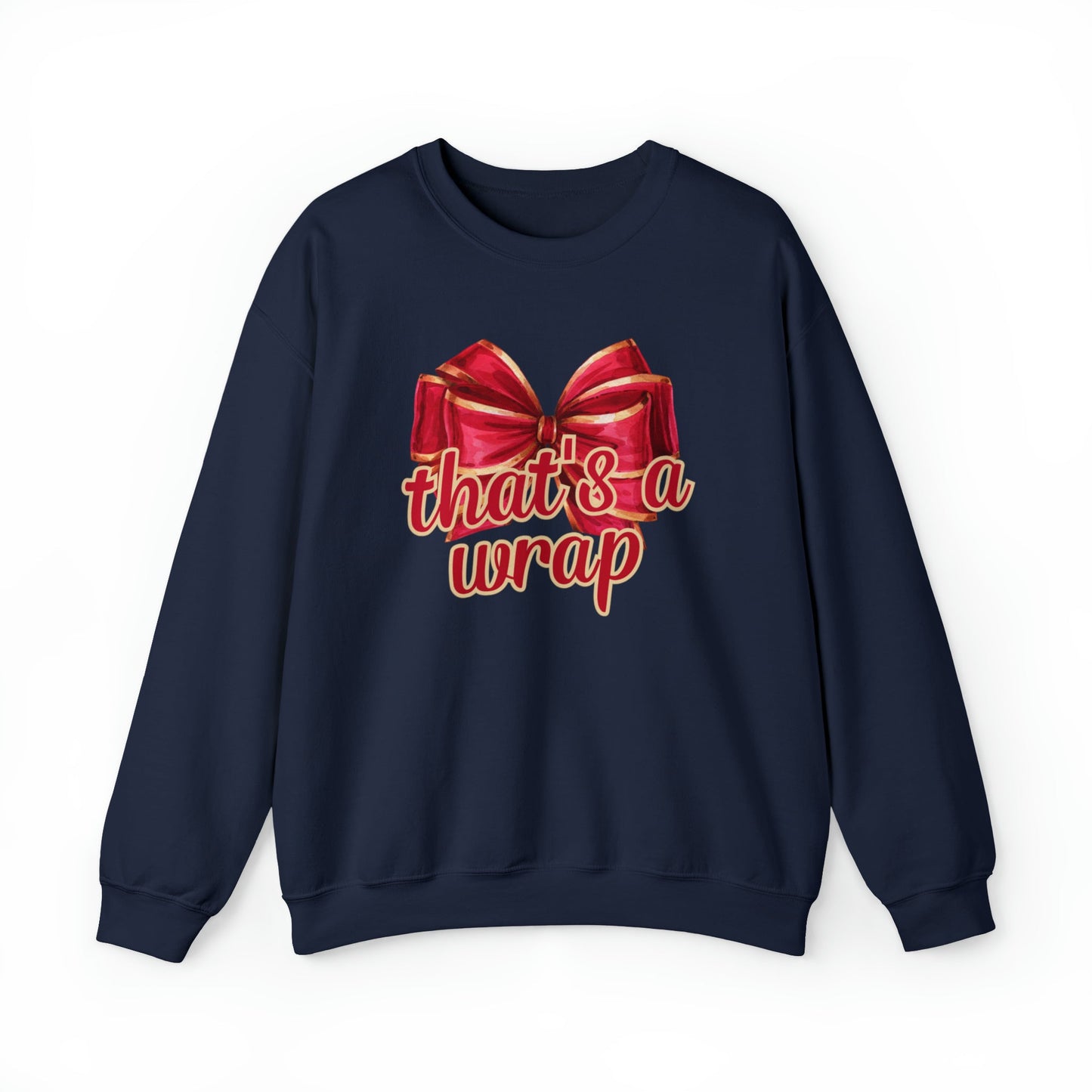 That's a Wrap: Red & Gold Christmas Bow Women's Sweatshirt - Eddy and Rita