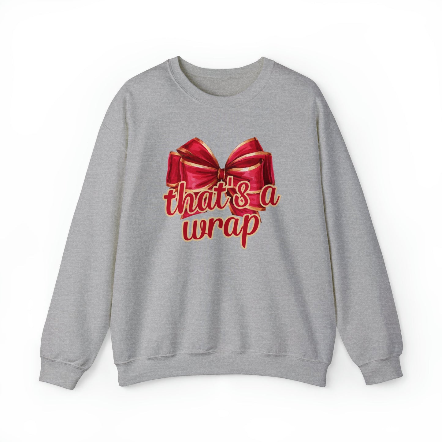 That's a Wrap: Red & Gold Christmas Bow Women's Sweatshirt - Eddy and Rita