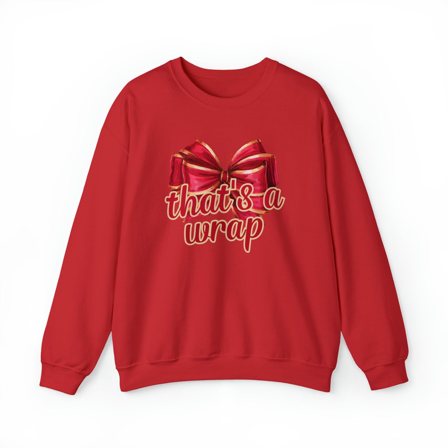 That's a Wrap: Red & Gold Christmas Bow Women's Sweatshirt - Eddy and Rita