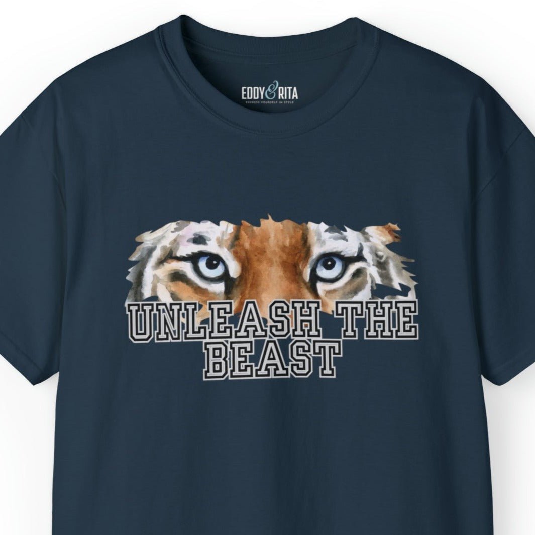 Unleash the Beast Tiger Eyes Men's Tee - Powerful and Inspirational Shirt - Eddy and Rita