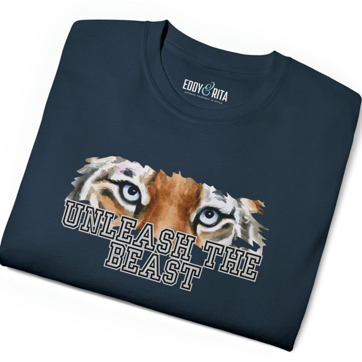 Unleash the Beast Tiger Eyes Men's Tee - Powerful and Inspirational Shirt - Eddy and Rita
