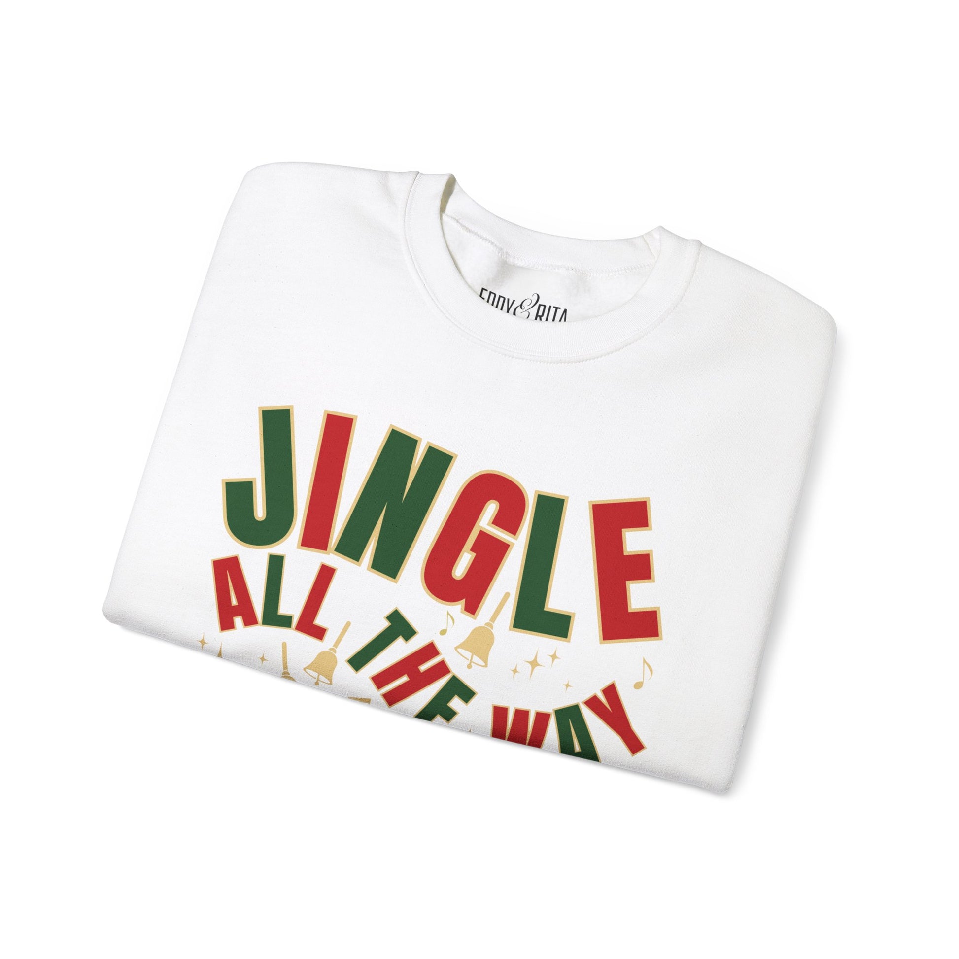 Women's Heavy Sweatshirt – "Jingle All The Way" Festive Christmas Graphic Sweatshirt