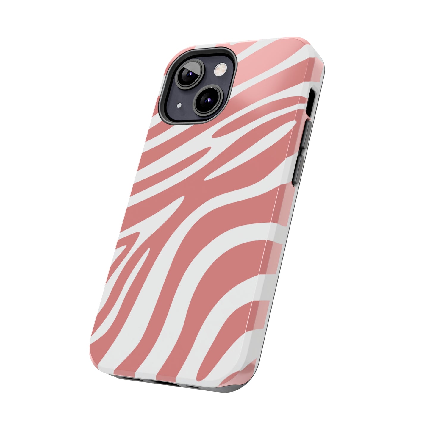 Pink and White Zebra Stripes iPhone Case - Stylish and Protective Cover for Your Device