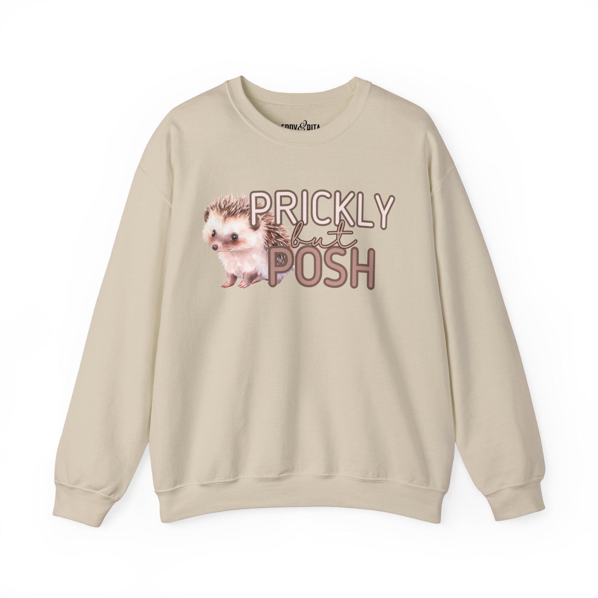 Hedgehog Chic: 'Prickly but Posh' Women's Sweatshirt