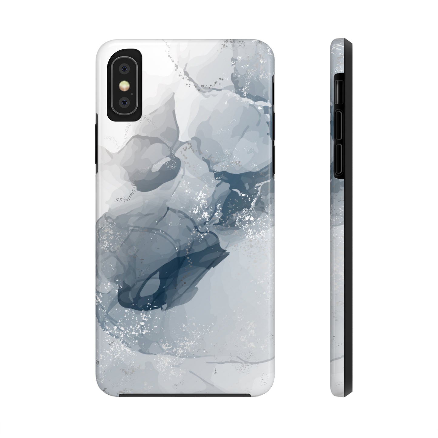 Gray and White Marble Pattern Cell Phone Case - Elegant and Sleek Device Cover