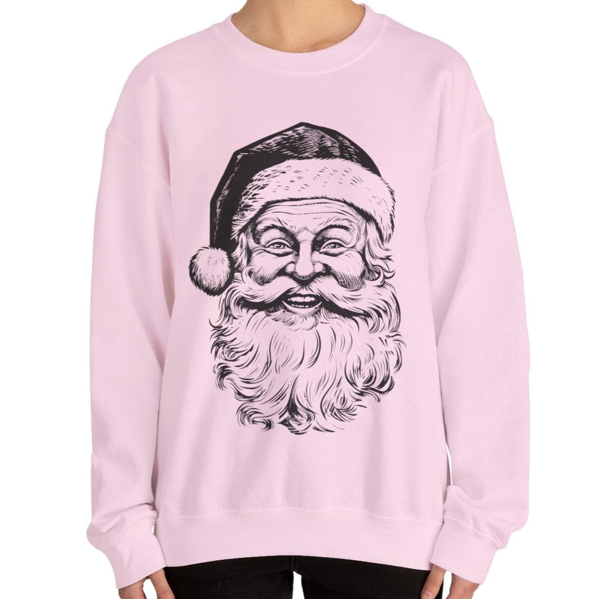 Women’s Heavy Sweatshirt – Vintage Santa Design | Classic and Cozy Holiday Pullover