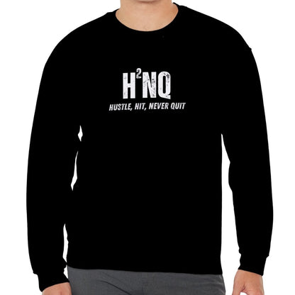 Men's Heavy Sweatshirt – "Hustle Hit Never Quit" Motivational Graphic Sweatshirt