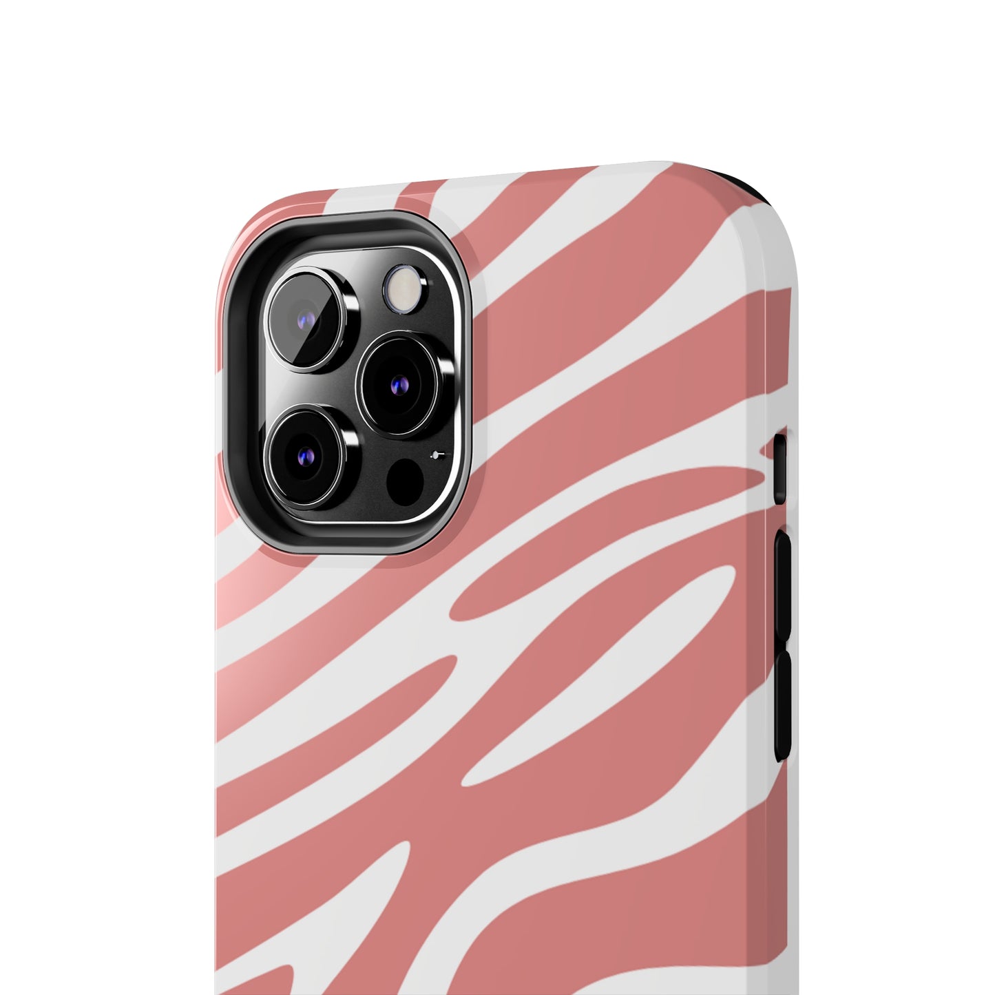 Pink and White Zebra Stripes iPhone Case - Stylish and Protective Cover for Your Device