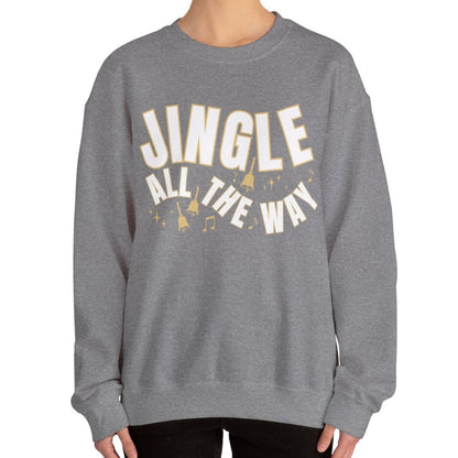 Women's Heavy Sweatshirt – "Jingle All The Way" Festive Christmas Graphic Sweatshirt