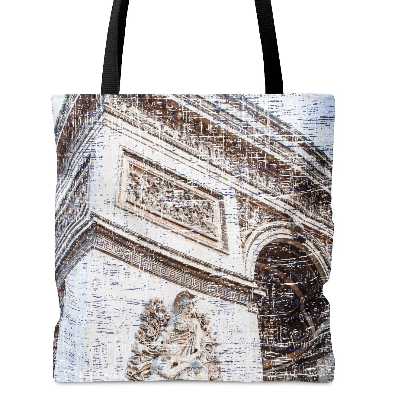 Corner View of Arc de Triomphe Large Tote Bag - Parisian Landmark Elegance