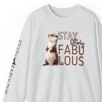 Stay Otterly Fabulous: Women's Sweatshirt with Otter and Arm Detail - Eddy and Rita