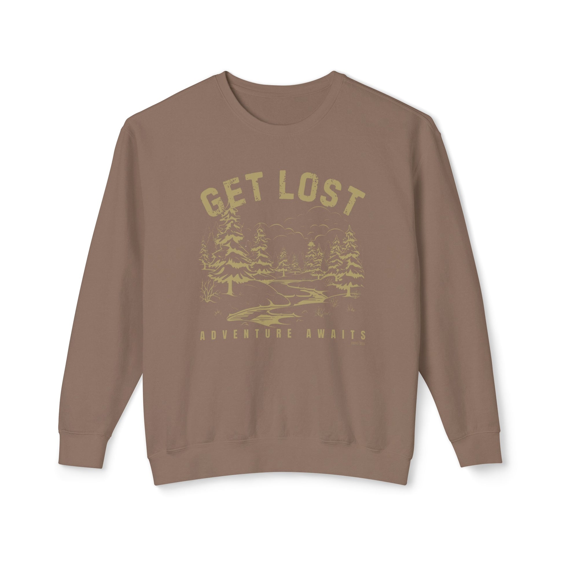 Eddy and Rita Women's Comfort Colors Lightweight Sweatshirt - "Get Lost - Adventure Awaits" Graphic Sweatshirt