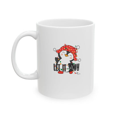 11 oz Ceramic Mug – “Let It Snow” | Cozy and Festive Winter Holiday Coffee Cup