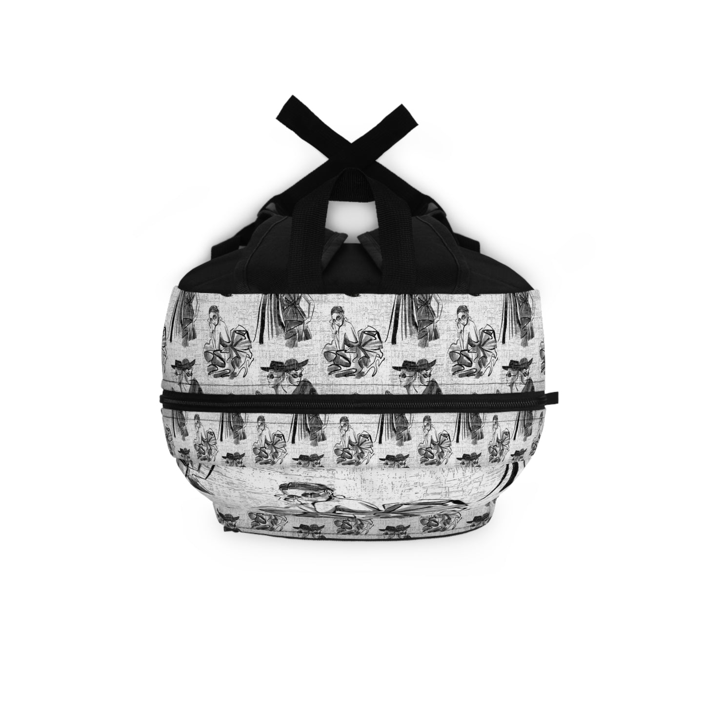 Fashionista Chic Women's Backpack with Black and White Print