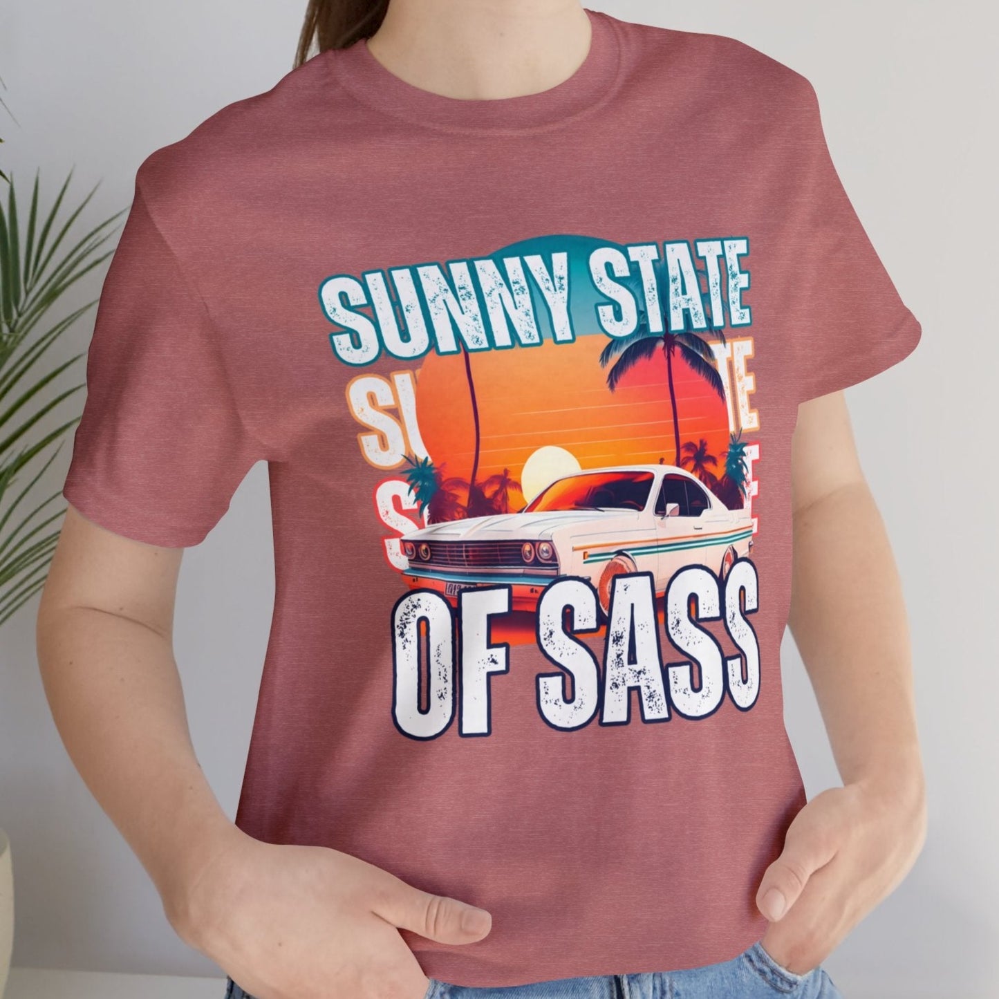 Sunny State of Sass Retro Car Women's Bella Canvas T-shirt - Eddy and Rita