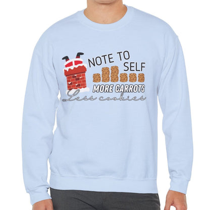 Note to Self: More Carrots, Less Cookies Santa Men's Sweatshirt