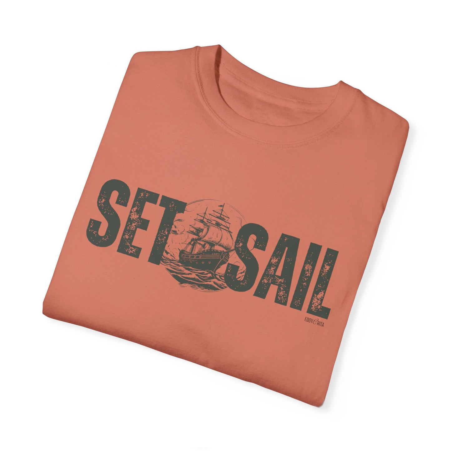 Eddy and Rita Men's Comfort Colors T-Shirt - "Set Sail" Nautical Graphic Tee