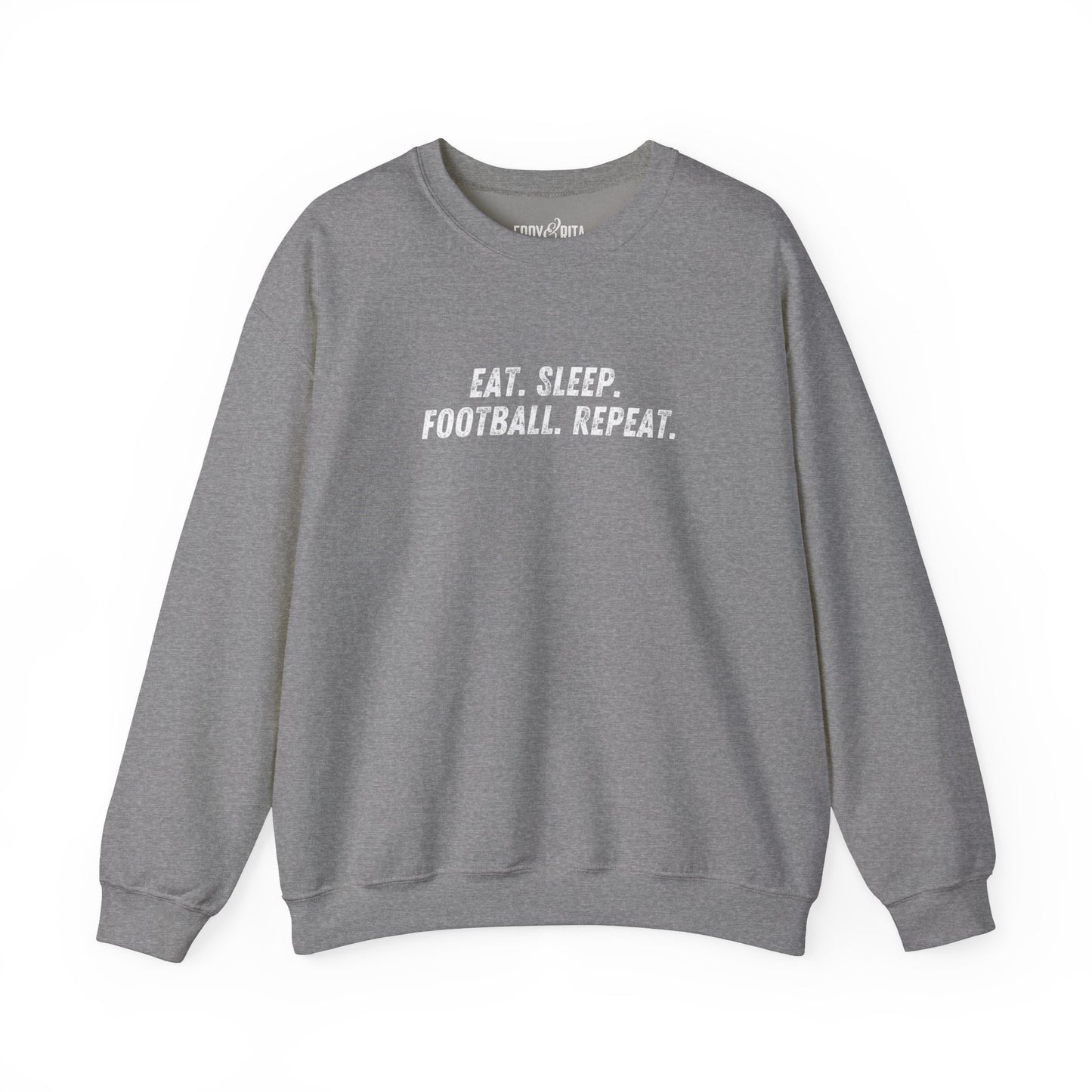 Men's Heavy Sweatshirt – "Eat. Sleep. Football. Repeat." Sports-Themed Graphic Sweatshirt