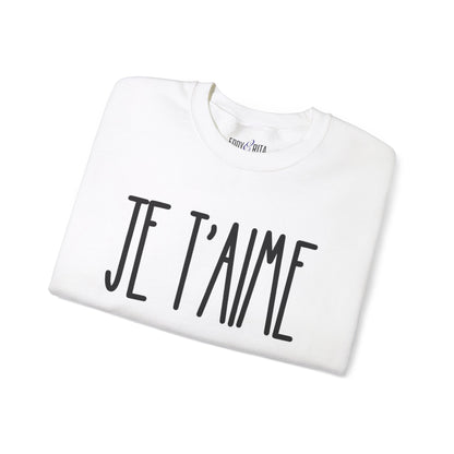 Je T'aime Women's Sweatshirt: Cozy Comfort with French Elegance - Eddy and Rita